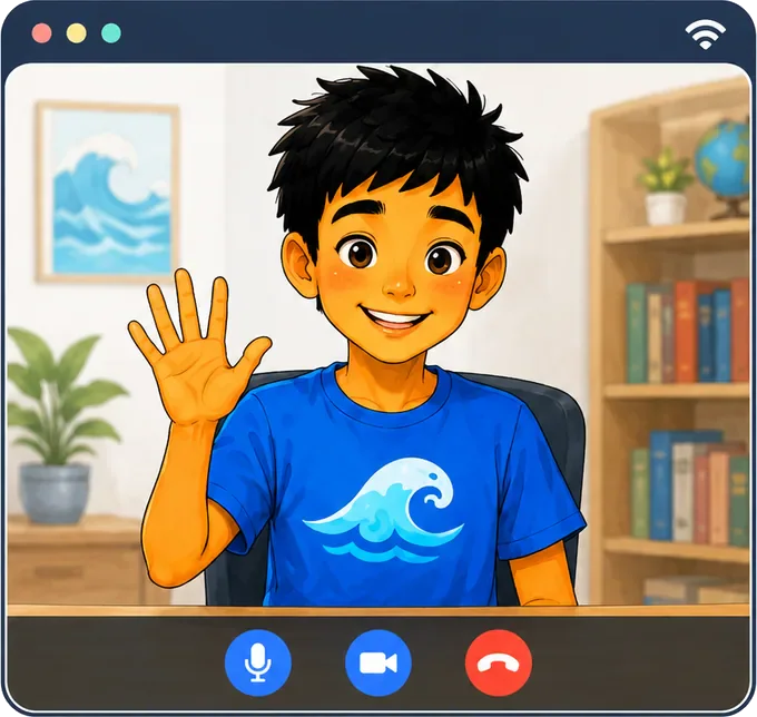 Student joining the lesson online