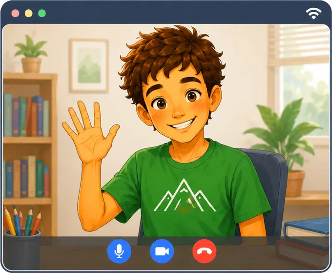 Student joining the lesson online