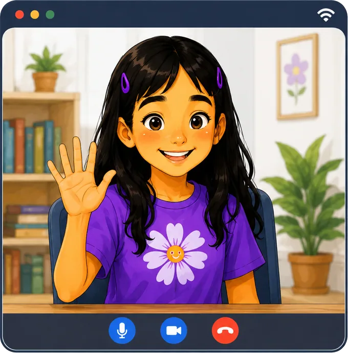 Student joining the lesson online